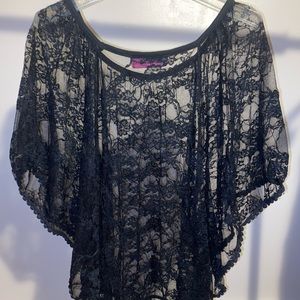 Large lace top-Black